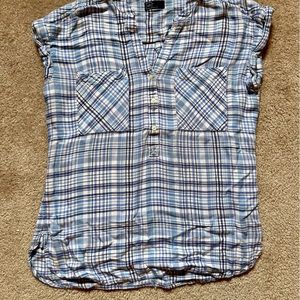 Flannel sleeveless casual shirt